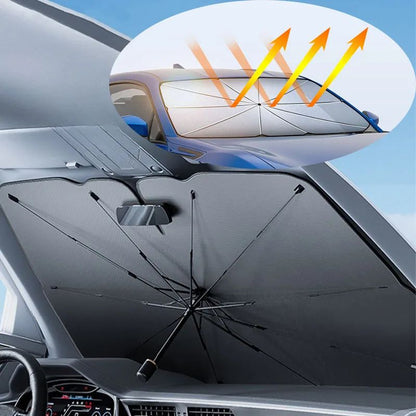 Car Windshield Sun Shade Umbrella     مظلة الزجاج الأمامي للسيارة